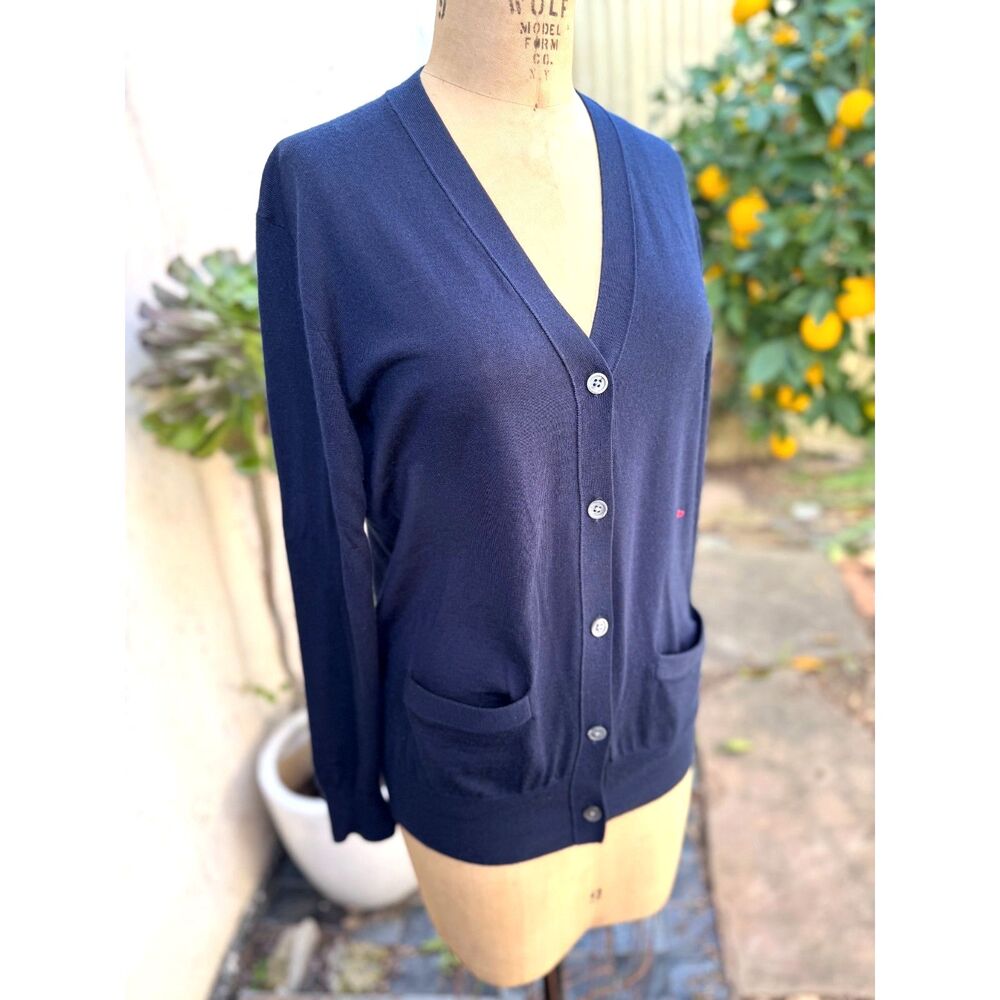 Polo Ralph Lauren Royal Navy Deep Vneck 5 Button LS Cardigan Sweater Size XS